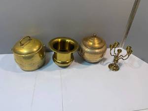 lot 90 image: Brass -Balla Urns Candelabra