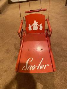 lot 61 image: Mid-Century Sno-Ler Push Sled