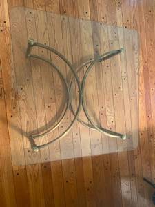 lot 80 image: Vintage Brass Framed Glass Table
