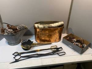 lot 91 image: Vintage Fireplace Items and Tools