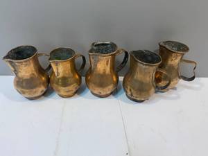 lot 94 image: 5 Copper Pitchers