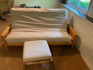 lot 152 image: Futon Sofa Bed with Ottoman