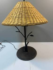 lot 105 image: Artist crafted Sangin Iron Tree Lamp with Woven Shade