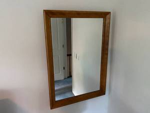 lot 143 image: Large Wood Framed Wall Mirror