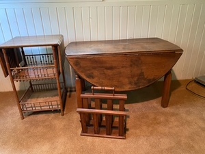 lot 154 image: Drop Leaf Tables and Magazine Rack