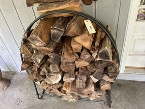 lot 172 image: Firewood Rack with Cut and Dried Hardwood