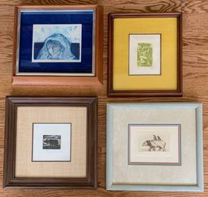 lot 96 image: Assortment of 4 Unique Framed Art Prints