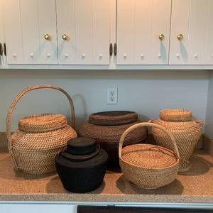 lot 177 image: Five Baskets handmade in the Philippines