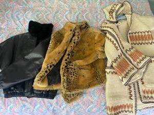 lot 301 image: Faux Fur and Leather Jackets, Wool Coat with Artistic Embellishment