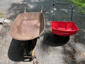 lot 245 image: Wheelbarrow and Spreader