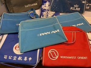 lot 286 image: Vintage Airline Promotional Carry-On Bags  Classic Travel Collectibles
