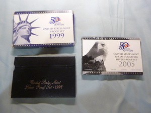 lot 11 image: 1997, 1999 and 2005 U.S. Mint Proof Sets