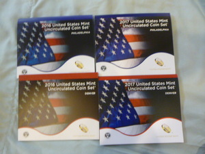 lot 9 image: 2016 and 2017 U.S. Mint Uncirculated Coin Sets