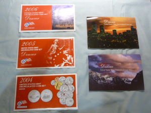 lot 15 image: 2004, 2005, 2006, 2007 and 2008 U.S. Mint Uncirculated Coin Sets