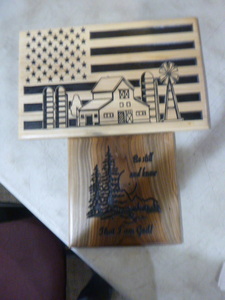 lot 41 image: 2 Wood Carved Artwork