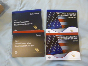 lot 7 image: 2012 and 2013 U.S. Mint Uncirculated Coin Sets