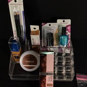 lot 7 image: Assorted Cosmetics Set with Foundation, Nail Polish, and More