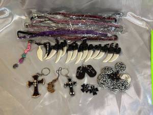 lot 52 image: Collection of Gothic Jewelry and Lanyards Including Keychains