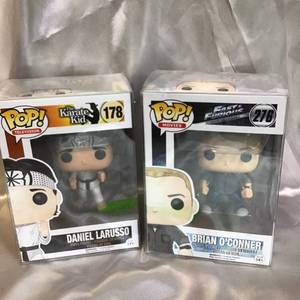 lot 68 image: Funko Pop Vinyl Figure Set Daniel LaRusso and Brian OConner