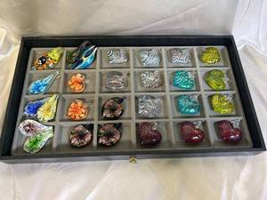 lot 74 image: Collection of 24 Murano Glass Pendants
