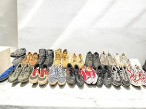 lot 102 image: Lot of 16 Mixed Used Footwear Sneakers, Boots, and Sandals