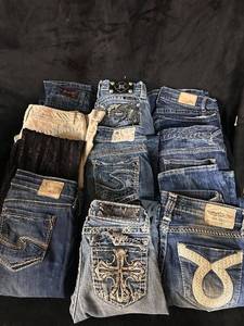 lot 116 image: Collection of Assorted Denim Jeans Sizes 25-27
