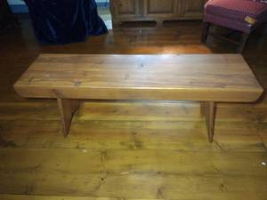 lot 98 image: Wood bench L 48 x W 13 x H 17 