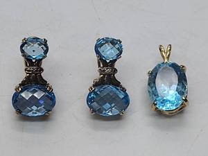 lot 239 image: 1 set of STS earrings from Thailand and necklace pendant