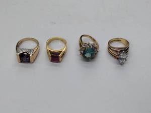lot 268 image: 4 .925 sterling silver rings