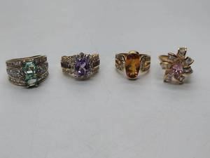 lot 269 image: 4 .925sterling silver rings