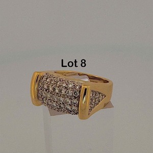 lot 8 image: 14 karat gold diamond ring size 7. 9 grams
