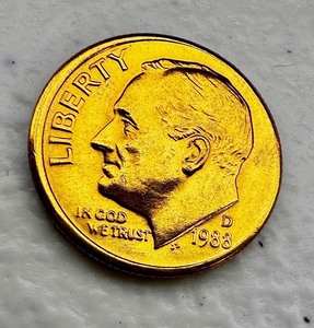 lot 37C image: Rare gold plated dime only 100 in circulation