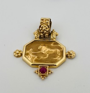 lot 28C image: 14K gold Tagliamonte necklace pendant 10g  1  t x 1 w