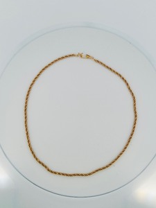 lot 25E image: 14K gold twisted chain Necklace 6g 19long