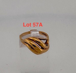 lot 57A image: 14K Gold Mid-century Modern Ring marked SKAL, size 7