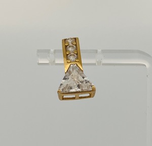lot 57B image: 14K gold drop pendant with stones, 4g