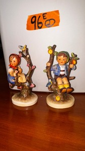 lot 96E image: Hummel Figurines made in Germany Apple Tree Boy TMK-3 Apple Tree Girl