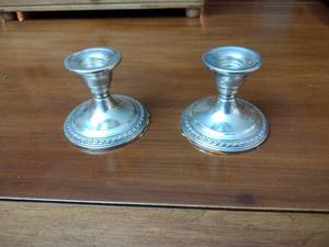 lot 291 image: 2 LaPierre Sterling silver candlestick holders