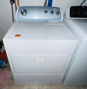 lot 17A image: Whirlpool Traditional Electric Dryer with AccuDry Drying System Model WED4900XW. Bring help to move.