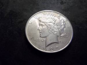 lot 26 image: 1923 D Peace Silver Dollar