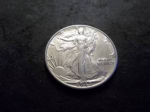 lot 40 image: 1942 D Walking LIberty Half Dollar