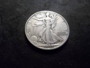 lot 43 image: 1943 D Walking LIberty Half Dollar