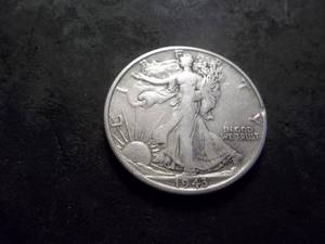 lot 44 image: 1943 S Walking LIberty Half Dollar