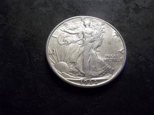 lot 46 image: 1944 D Walking LIberty Silver Half Dollar
