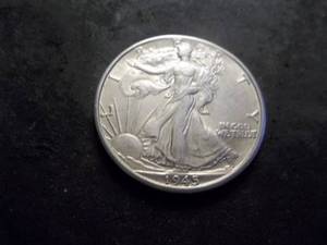 lot 48 image: 1945 D Walking LIberty Silver Half Dollar