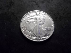 lot 53 image: 1947 Walking LIberty Silver Half Dollar