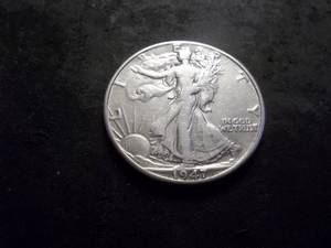 lot 54 image: 1947 D Walking LIberty Silver Half Dollar