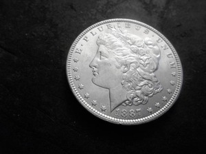 lot 9 image: 1887 Morgan Silver Dollar