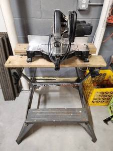 lot 7 image: Black & Decker Power Miter Saw with Stand, 10-inch Blade, 2 HP