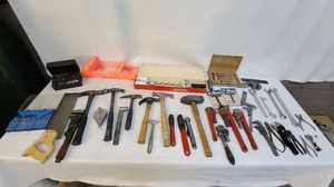 lot 40 image: Comprehensive Set of Hand Tools Including Wrenches and Drill Bits